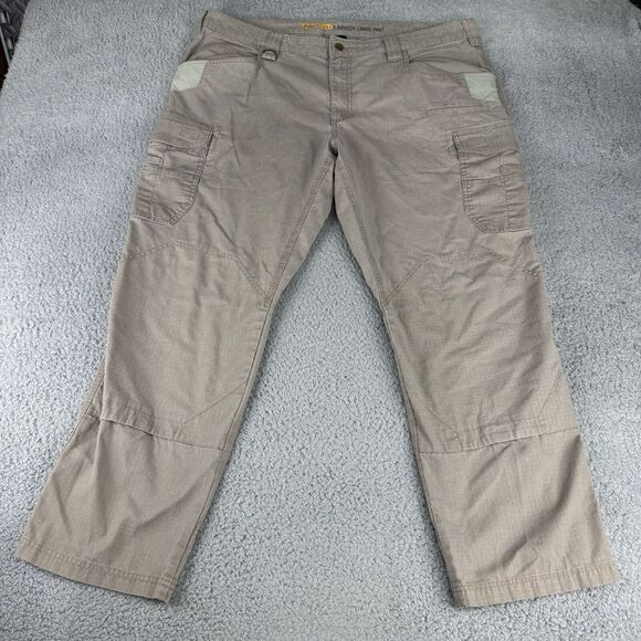 Noble Outfitters‎ Tan Work Pants Heavy Duty Full Flexx Ripstop Cargo Size 42x30 - Picture 1 of 12